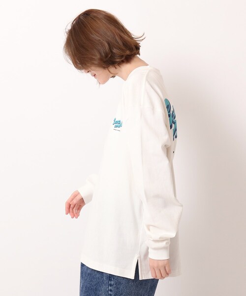 BASECONTROL(ベースコントロール)の「◆コットン天竺 ロゴグラフィックバリエーション ロンT(Tシャツ/カットソー・レディース・ブラック/アイボリー/ダークグレー/グレー系その他/グレー系その他2/ブラック系/ブラック系1/アイボリー系/アイボリー系1・99)」の11枚目の写真