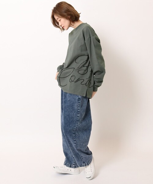 BASECONTROL(ベースコントロール)の「◆コットン天竺 ロゴグラフィックバリエーション ロンT(Tシャツ/カットソー・レディース・ブラック/アイボリー/ダークグレー/グレー系その他/グレー系その他2/ブラック系/ブラック系1/アイボリー系/アイボリー系1・99)」の19枚目の写真