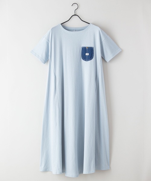 Lee(リー)の「【LEE/リー】デニムポケットフレアワンピースドレス 半袖 コットン100%(ワンピース・レディース・ブルー系その他/ホワイト/チャコールグレー・MEDIUM)」の22枚目の写真