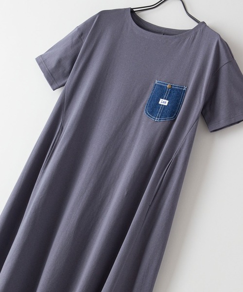 Lee(リー)の「【LEE/リー】デニムポケットフレアワンピースドレス 半袖 コットン100%(ワンピース・レディース・ブルー系その他/ホワイト/チャコールグレー・MEDIUM)」の19枚目の写真