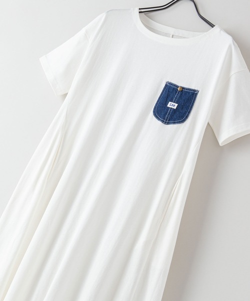 Lee(リー)の「【LEE/リー】デニムポケットフレアワンピースドレス 半袖 コットン100%(ワンピース・レディース・ブルー系その他/ホワイト/チャコールグレー・MEDIUM)」の16枚目の写真