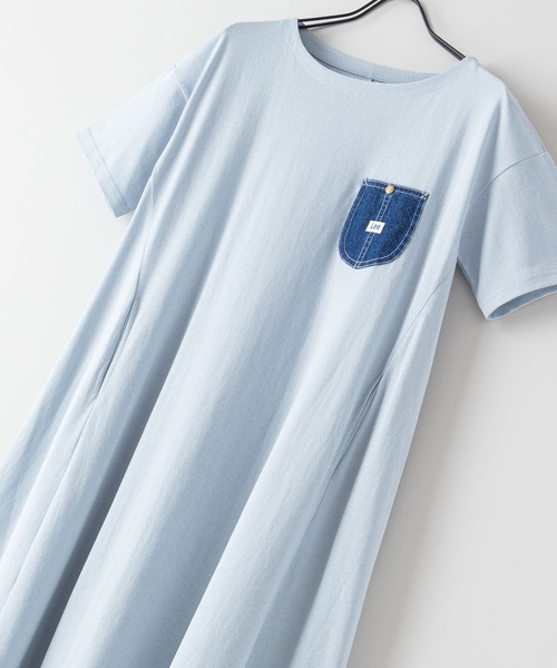 Lee(リー)の「【LEE/リー】デニムポケットフレアワンピースドレス 半袖 コットン100%(ワンピース・レディース・ブルー系その他/ホワイト/チャコールグレー・MEDIUM)」の21枚目の写真