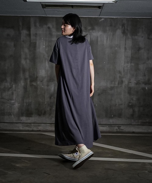 Lee(リー)の「【LEE/リー】デニムポケットフレアワンピースドレス 半袖 コットン100%(ワンピース・レディース・ブルー系その他/ホワイト/チャコールグレー・MEDIUM)」の10枚目の写真