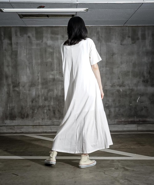 Lee(リー)の「【LEE/リー】デニムポケットフレアワンピースドレス 半袖 コットン100%(ワンピース・レディース・ブルー系その他/ホワイト/チャコールグレー・MEDIUM)」の6枚目の写真