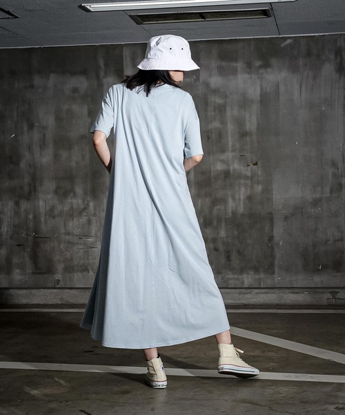 Lee(リー)の「【LEE/リー】デニムポケットフレアワンピースドレス 半袖 コットン100%(ワンピース・レディース・ブルー系その他/ホワイト/チャコールグレー・MEDIUM)」の14枚目の写真