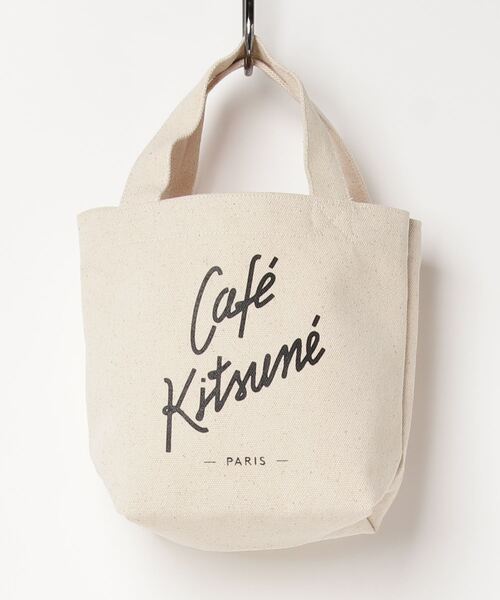 Maison Kitsune（メゾンキツネ）の「CAFE KITSUNE MINI TOTE（トートバッグ・メンズ・キナリ/ブラック/ホワイト系その他・U）」の4枚目の写真
