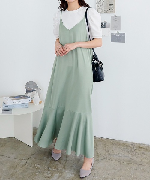 KOBE LETTUCE(コウベレタス)の「マーメイドキャミワンピース(ワンピース・レディース・ブラック/ベージュ/ネイビー/ピンク/ミント/ピンク系/グリーン系/カーキ/ブルーグレー/ブラック系/グリーン系1/ラベンダー/ライトブラウン・S/M/L/XL)」の22枚目の写真