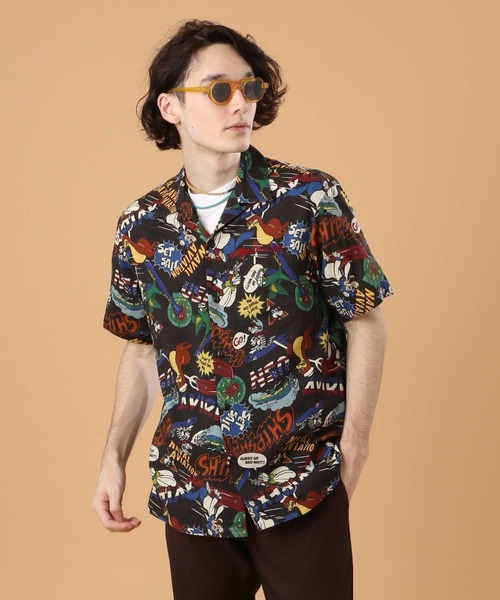 AVIREX（アヴィレックス）の「アロハシャツ ネイバル コミック/ALOHA SHIRT NAVAL COMIC/ アヴィレックス / AVIREX（シャツ/ブラウス・メンズ・ブラック/ホワイト・MEDIUM/LARGE/X-LARGE/XX-LARGE）」の3枚目の写真