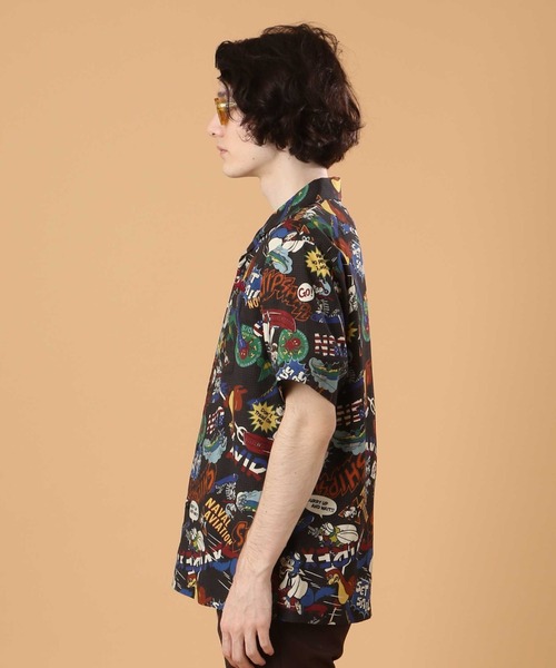 AVIREX（アヴィレックス）の「アロハシャツ ネイバル コミック/ALOHA SHIRT NAVAL COMIC/ アヴィレックス / AVIREX（シャツ/ブラウス・メンズ・ブラック/ホワイト・MEDIUM/LARGE/X-LARGE/XX-LARGE）」の4枚目の写真