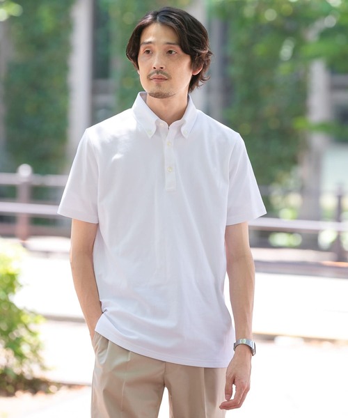 URBAN RESEARCH DOORS(アーバンリサーチドアーズ)の「LIFE STYLE TAILOR ボタンダウン半袖プルオーバー(ポロシャツ・メンズ・ホワイト/グリーン/ブルー/ネイビー・MEDIUM/LARGE)」の22枚目の写真