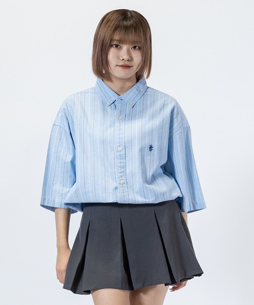 Red Cap Girl(レッドキャプガール)の「【a-r】〔Red Cap Girl/レッドキャップガール〕オックスワンポイント刺繍”RCGロゴ” BD半袖ビッグシャツ/ルーズシルエットシャツ(シャツ/ブラウス・メンズ・ホワイト/サックスブルー/イエロー/ライトグリーン/その他/マルチ/イエロー系その他/ピンク系その他/ライトグリーン系/サックスブルー系/ホワイト系その他/その他2/その他3/ピンク系その他2/ライトグリーン系2/ライトグリーン系3/サックスブルー系2/サックスブルー系3・MEDIUM/LARGE/X-LARGE)」の8枚目の写真