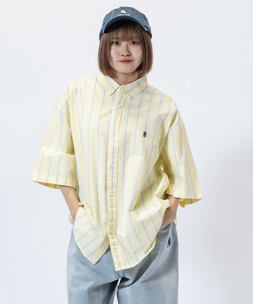 Red Cap Girl(レッドキャプガール)の「【a-r】〔Red Cap Girl/レッドキャップガール〕オックスワンポイント刺繍”RCGロゴ” BD半袖ビッグシャツ/ルーズシルエットシャツ(シャツ/ブラウス・メンズ・ホワイト/サックスブルー/イエロー/ライトグリーン/その他/マルチ/イエロー系その他/ピンク系その他/ライトグリーン系/サックスブルー系/ホワイト系その他/その他2/その他3/ピンク系その他2/ライトグリーン系2/ライトグリーン系3/サックスブルー系2/サックスブルー系3・MEDIUM/LARGE/X-LARGE)」の12枚目の写真