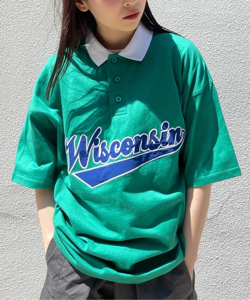 CPCM（シーピーシーエム）の「アップリケ刺繍ポロシャツ（ポロシャツ・メンズ・チャコールグレー/ブルー/グリーン・MEDIUM/LARGE）」の3枚目の写真