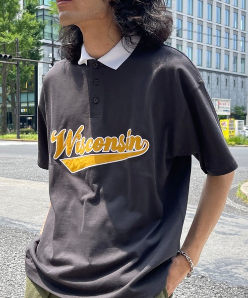 CPCM（シーピーシーエム）の「アップリケ刺繍ポロシャツ（ポロシャツ・メンズ・チャコールグレー/ブルー/グリーン・MEDIUM/LARGE）」の4枚目の写真