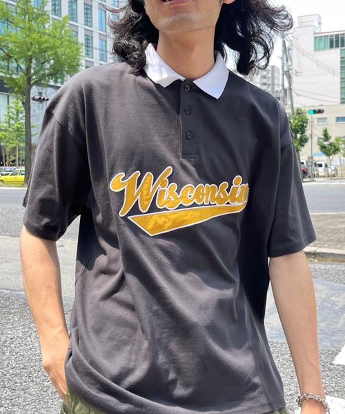 CPCM（シーピーシーエム）の「アップリケ刺繍ポロシャツ（ポロシャツ・メンズ・チャコールグレー/ブルー/グリーン・MEDIUM/LARGE）」の5枚目の写真