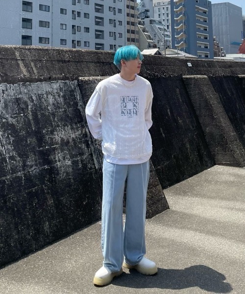 Chikashitsu +（チカシツプラス）の「【Chikashitsu +/チカシツプラス】lace vest/レースベスト Vネックベスト 重ね着 レイヤード（ベスト・メンズ・ホワイト/ブラック・ONE SIZE）」の17枚目の写真