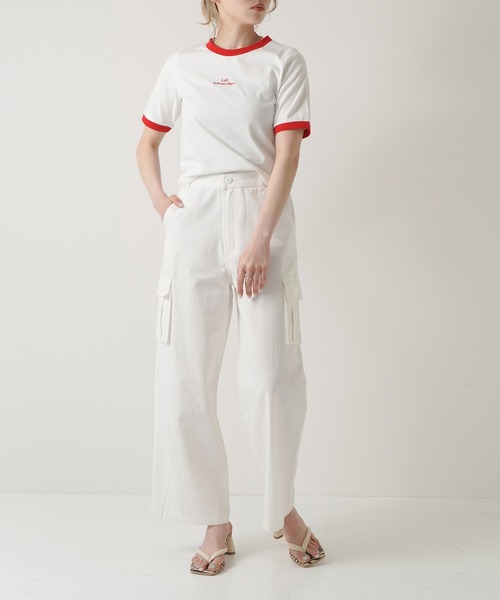 Lull（ルル）の「【Lull / ルル】Lullロゴ刺繍リンガーTシャツ（Tシャツ/カットソー・レディース・ブラック/レッド/グリーン/ブルー・ONESIZE）」の14枚目の写真