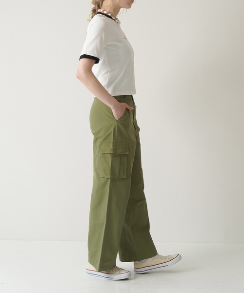 Lull（ルル）の「【Lull / ルル】Lullロゴ刺繍リンガーTシャツ（Tシャツ/カットソー・レディース・ブラック/レッド/グリーン/ブルー・ONESIZE）」の6枚目の写真