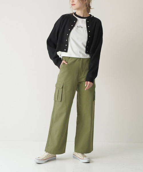 Lull（ルル）の「【Lull / ルル】Lullロゴ刺繍リンガーTシャツ（Tシャツ/カットソー・レディース・ブラック/レッド/グリーン/ブルー・ONESIZE）」の9枚目の写真