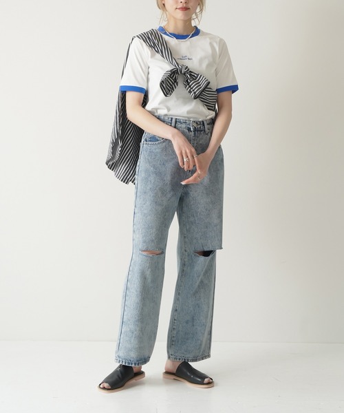 Lull（ルル）の「【Lull / ルル】Lullロゴ刺繍リンガーTシャツ（Tシャツ/カットソー・レディース・ブラック/レッド/グリーン/ブルー・ONESIZE）」の10枚目の写真