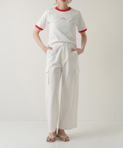 Lull（ルル）の「【Lull / ルル】Lullロゴ刺繍リンガーTシャツ（Tシャツ/カットソー・レディース・ブラック/レッド/グリーン/ブルー・ONESIZE）」の15枚目の写真