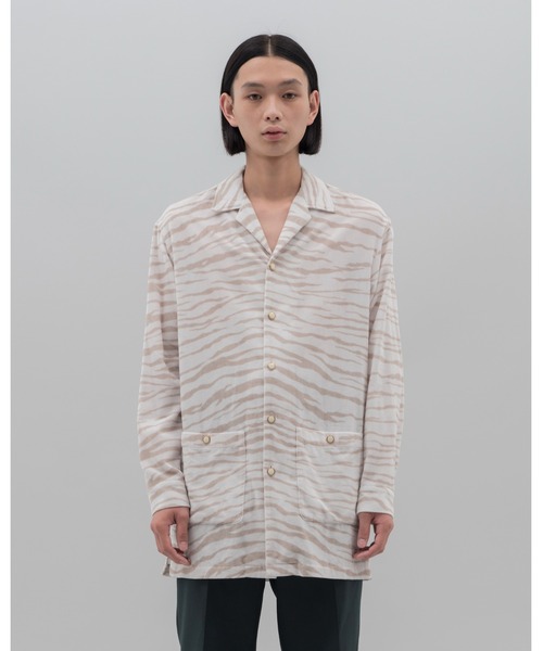 【セール】NEONSIGN ネオンサイン / Albinism zebra shirts アルビニズム オープンカラー ゼブラシャツ シャツジャケット / N1583（シャツ/ブラウス）｜NEONSIGN（ネオンサイン）