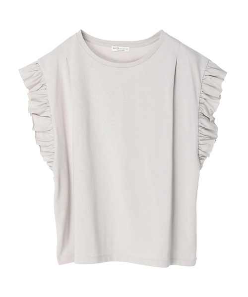 earth music&ecology（アースミュージックアンドエコロジー）の「袖フリルカットプルオーバー（Tシャツ/カットソー・レディース・ベージュ/グレー/オフホワイト・FREE）」の16枚目の写真