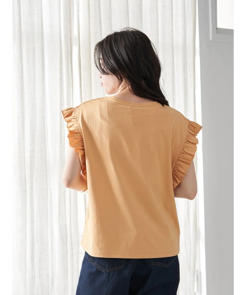 earth music&ecology（アースミュージックアンドエコロジー）の「袖フリルカットプルオーバー（Tシャツ/カットソー・レディース・ベージュ/グレー/オフホワイト・FREE）」の22枚目の写真