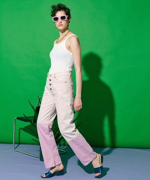 MAISON SPECIAL（メゾンスペシャル）の「シャイニーワッフルタンク【MAISON SPECIAL/メゾンスペシャル】（タンクトップ・レディース・ホワイト/ブラック/オレンジ/ブルー/グリーン・FREE）」の19枚目の写真