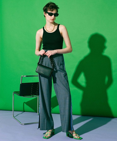 MAISON SPECIAL（メゾンスペシャル）の「シャイニーワッフルタンク【MAISON SPECIAL/メゾンスペシャル】（タンクトップ・レディース・ホワイト/ブラック/オレンジ/ブルー/グリーン・FREE）」の18枚目の写真