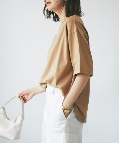 RIVE DROITE（リヴドロワ）の「セミフレアースリーブカットソー（Tシャツ/カットソー・レディース・オフホワイト/ブラック/キャメル・FREE）」の3枚目の写真