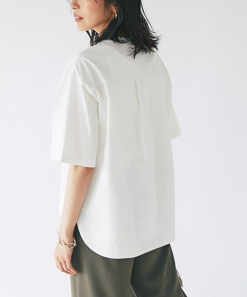 RIVE DROITE（リヴドロワ）の「セミフレアースリーブカットソー（Tシャツ/カットソー・レディース・オフホワイト/ブラック/キャメル・FREE）」の2枚目の写真