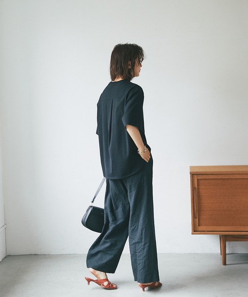 RIVE DROITE（リヴドロワ）の「セミフレアースリーブカットソー（Tシャツ/カットソー・レディース・オフホワイト/ブラック/キャメル・FREE）」の8枚目の写真