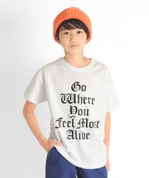 GLAZOS | 天竺・ドロップショルダートライバルロゴ半袖Tシャツ(Tシャツ/カットソー)