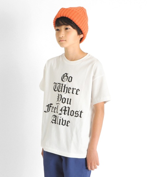 GLAZOS（グラソス）の「天竺・ドロップショルダートライバルロゴ半袖Tシャツ（Tシャツ/カットソー・キッズ・ブラック/オフホワイト/グリーン・150cm/130cm/140cm/170cm/160cm）」の9枚目の写真