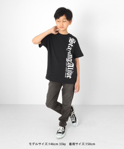 GLAZOS（グラソス）の「天竺・ドロップショルダートライバルロゴ半袖Tシャツ（Tシャツ/カットソー・キッズ・ブラック/オフホワイト/グリーン・150cm/130cm/140cm/170cm/160cm）」の16枚目の写真