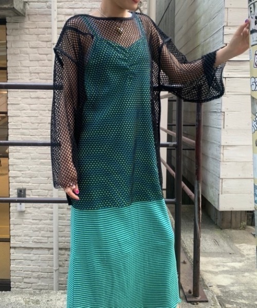 fredy emue（フレディエミュ）の「【WEB限定】メッシュ編みプルオーバー（Tシャツ/カットソー・レディース・イエロー/ベージュ/アイボリー/ブラック/ライトブルー・38）」の6枚目の写真