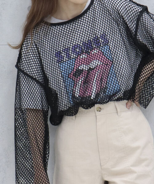 fredy emue（フレディエミュ）の「【WEB限定】メッシュ編みプルオーバー（Tシャツ/カットソー・レディース・イエロー/ベージュ/アイボリー/ブラック/ライトブルー・38）」の7枚目の写真