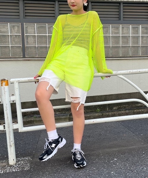 fredy emue（フレディエミュ）の「【WEB限定】メッシュ編みプルオーバー（Tシャツ/カットソー・レディース・イエロー/ベージュ/アイボリー/ブラック/ライトブルー・38）」の16枚目の写真