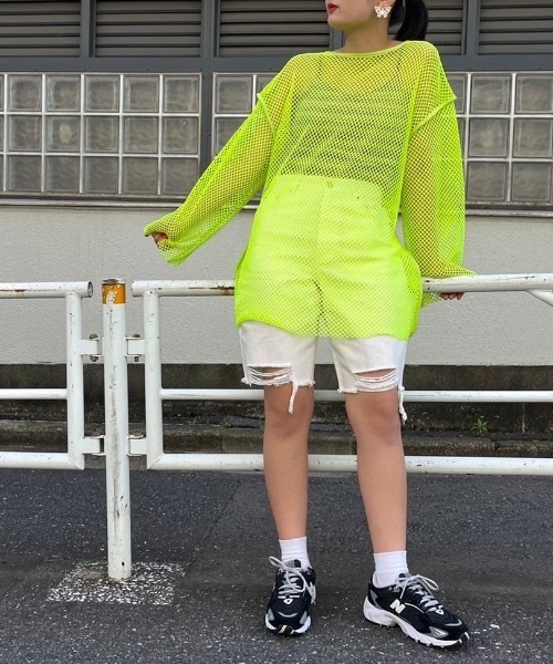 fredy emue（フレディエミュ）の「【WEB限定】メッシュ編みプルオーバー（Tシャツ/カットソー・レディース・イエロー/ベージュ/アイボリー/ブラック/ライトブルー・38）」の15枚目の写真