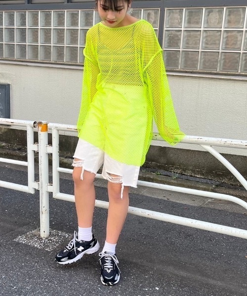 fredy emue（フレディエミュ）の「【WEB限定】メッシュ編みプルオーバー（Tシャツ/カットソー・レディース・イエロー/ベージュ/アイボリー/ブラック/ライトブルー・38）」の14枚目の写真