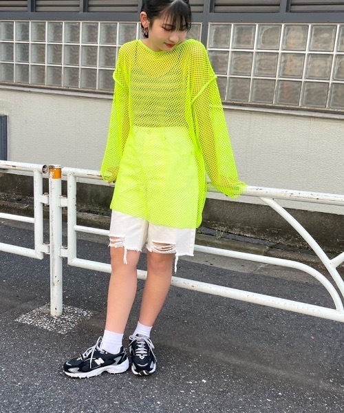 fredy emue（フレディエミュ）の「【WEB限定】メッシュ編みプルオーバー（Tシャツ/カットソー・レディース・イエロー/ベージュ/アイボリー/ブラック/ライトブルー・38）」の13枚目の写真