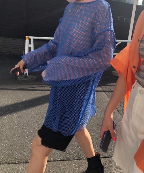 fredy emue（フレディエミュ）の「【WEB限定】メッシュ編みプルオーバー（Tシャツ/カットソー・レディース・イエロー/ベージュ/アイボリー/ブラック/ライトブルー・38）」の9枚目の写真