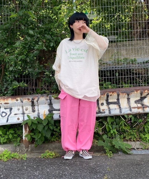 fredy emue（フレディエミュ）の「【WEB限定】メッシュ編みプルオーバー（Tシャツ/カットソー・レディース・イエロー/ベージュ/アイボリー/ブラック/ライトブルー・38）」の19枚目の写真