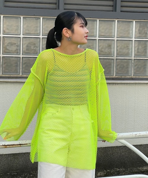 fredy emue（フレディエミュ）の「【WEB限定】メッシュ編みプルオーバー（Tシャツ/カットソー・レディース・イエロー/ベージュ/アイボリー/ブラック/ライトブルー・38）」の17枚目の写真