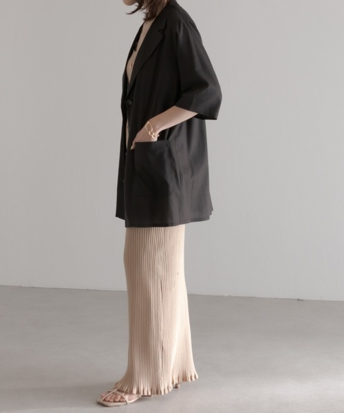 COLLAGE GALLARDAGALANTE（コラージュガリャルダガランテ）の「この夏必須アイテム/ジャケット風シャツ（シャツ/ブラウス・レディース・ブラック/カーキ・FREE）」の6枚目の写真