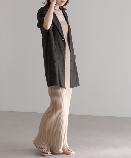 COLLAGE GALLARDAGALANTE（コラージュガリャルダガランテ）の「この夏必須アイテム/ジャケット風シャツ（シャツ/ブラウス・レディース・ブラック/カーキ・FREE）」の8枚目の写真