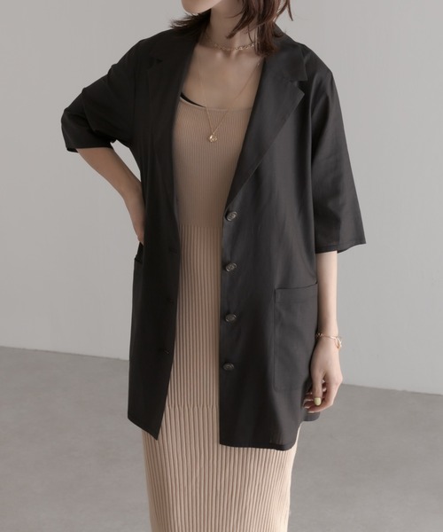 COLLAGE GALLARDAGALANTE（コラージュガリャルダガランテ）の「この夏必須アイテム/ジャケット風シャツ（シャツ/ブラウス・レディース・ブラック/カーキ・FREE）」の4枚目の写真