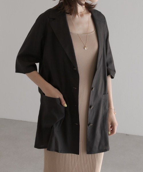 COLLAGE GALLARDAGALANTE（コラージュガリャルダガランテ）の「この夏必須アイテム/ジャケット風シャツ（シャツ/ブラウス・レディース・ブラック/カーキ・FREE）」の9枚目の写真