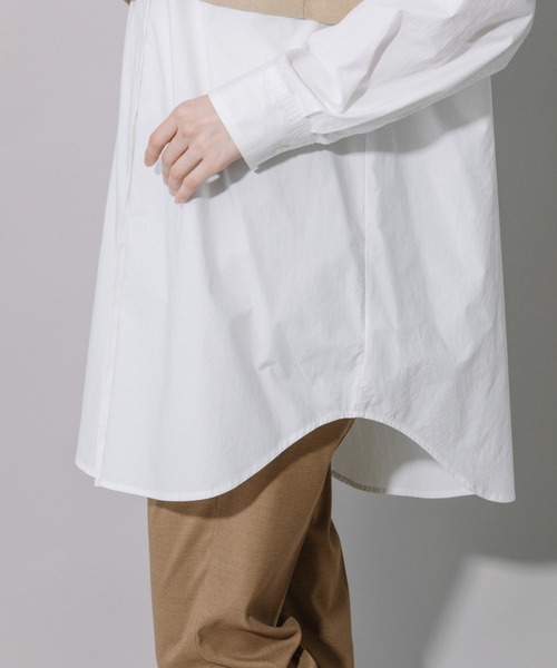 Munich(ミューニック)の「タイプライター×ニットドッキングプルオーバープシャツ(シャツ/ブラウス・レディース・ストライプ/カーキ/ホワイト・FREE)」の18枚目の写真